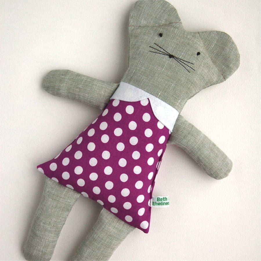 Lilac Dots Linen Mouse