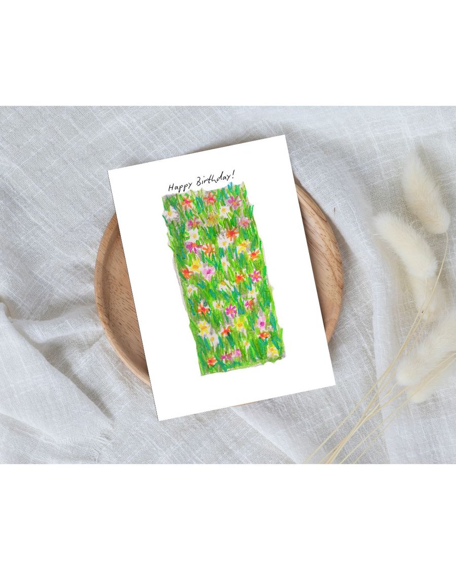 April Birth Flower Birthday Card