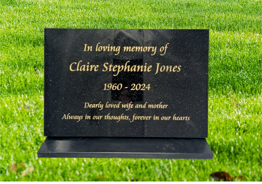 Personalised Granite Memorial with Stone Stand
