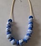 POLYMER CLAY BLUE MARBLE NECKLACE - FREE UK SHIPPING - Image 3