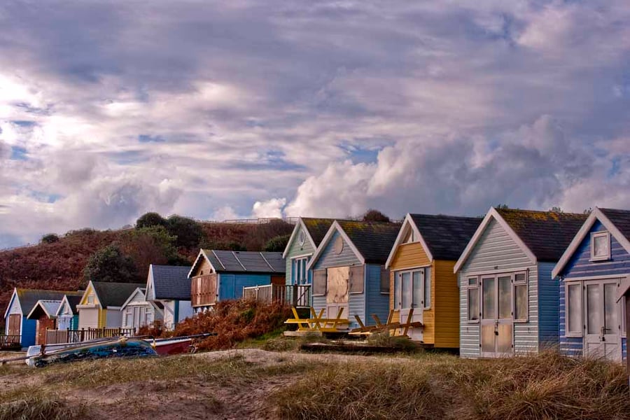 Beach Huts Hengistbury Head Dorset England Photograph Print