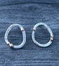 Ebb and Flow Pebble Studs, pebble studs, silver and gold studs, mixed metals,