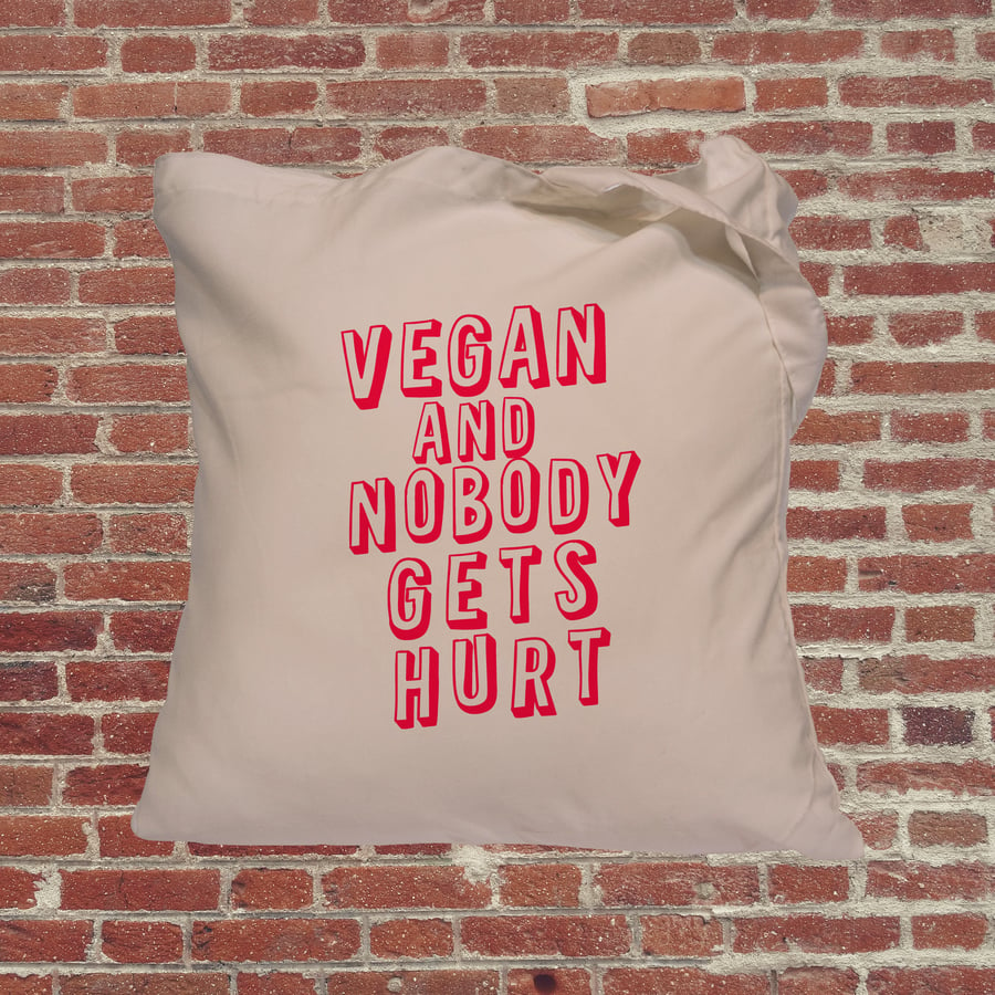 Vegan Tote Bag, slogan tote bag, vegan. Perfect gift for Vegans