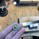 Silver Daisy Studs with 18ct Gold