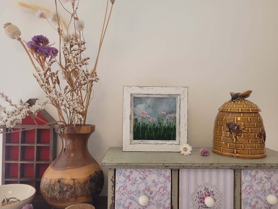 Hand Embroidered - Cloudy Meadow Flowers 