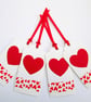 Set of 4 red heart gift tags for Valentines or an anniversary