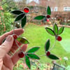 Stained Glass Mini Laurel Wreath Suncatcher - Handmade Window Decoration