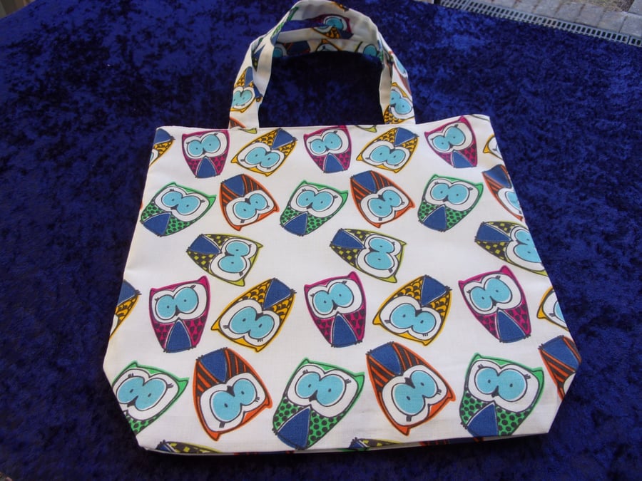 Contemporary Owls Fabric Bag
