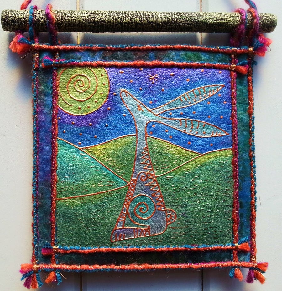 HHP186  - Moon Gazey Hare Wall Hanging - 15cm