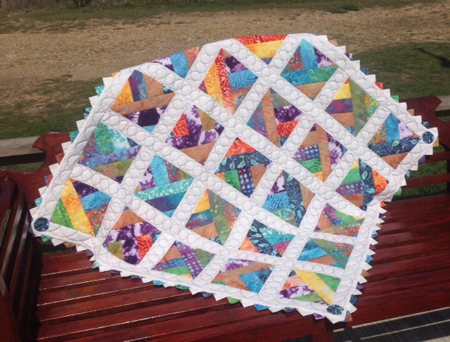 cot quilt    patchwork    '' Rainbow Wishes''