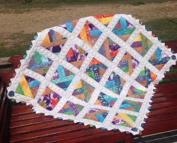 cot quilt    patchwork    '' Rainbow Wishes''