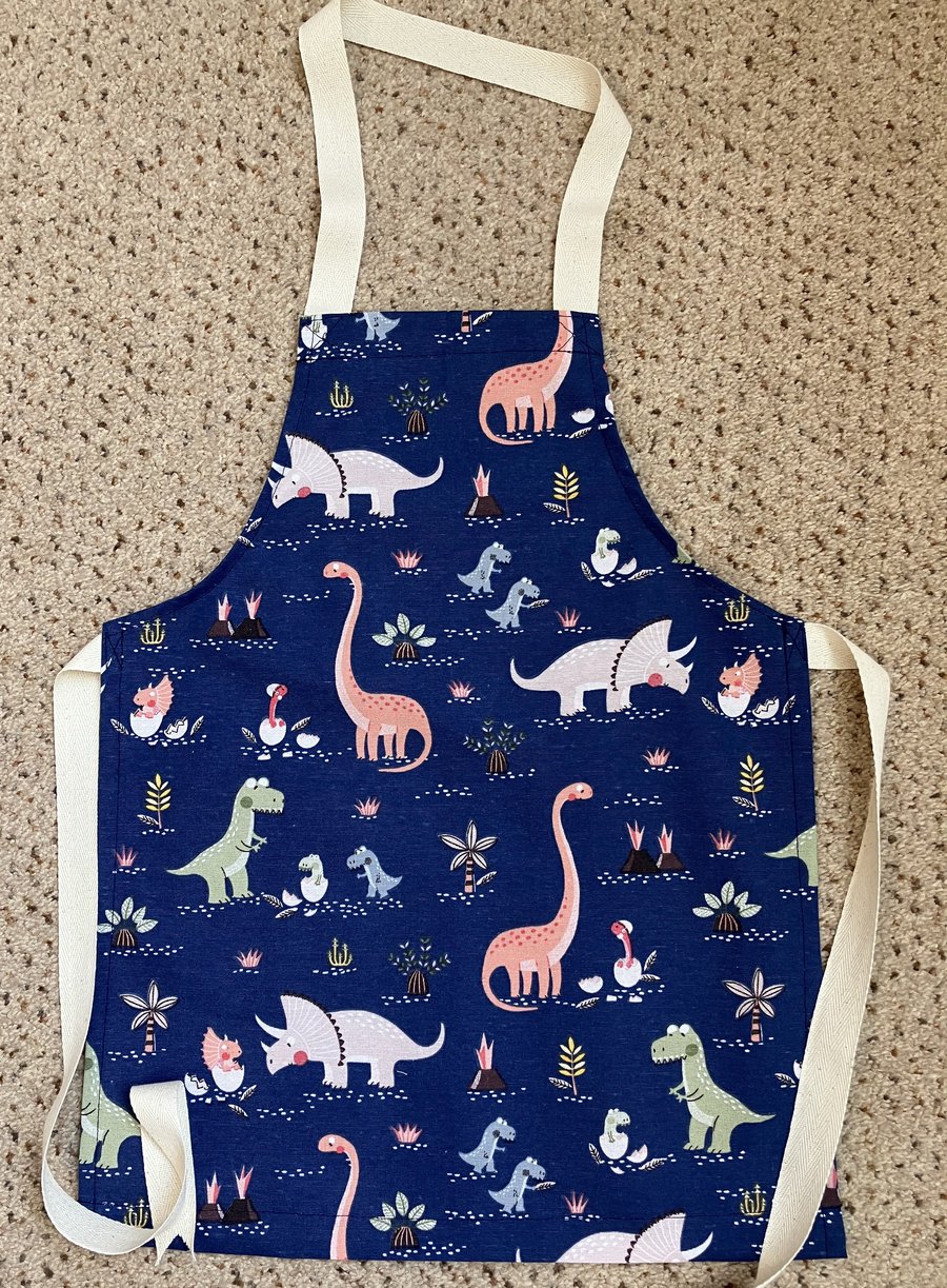 Child's Dinosaur Apron, Handmade in the UK