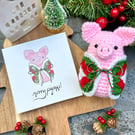 Merry Pigmas! Jolly HollyBerry Greetings Card