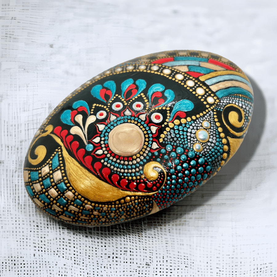 Oval Paperweight “Mandala Fantasia”