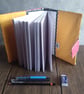 A5 sketchbook or notebook with fabric cover, kokeshi doll design - Image 4