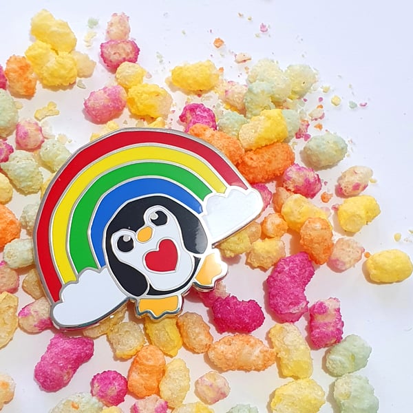 Epic Rainbow Penguin Enamel Pin