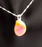 Coral Fused Glass Stud Earrings and Pendant Set - Image 9