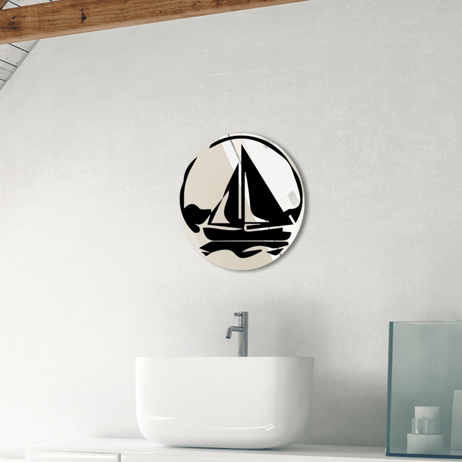 Boat Mirror Seaside Bathroom Acrylic Mirror Ocean Design Home Mirror Decor