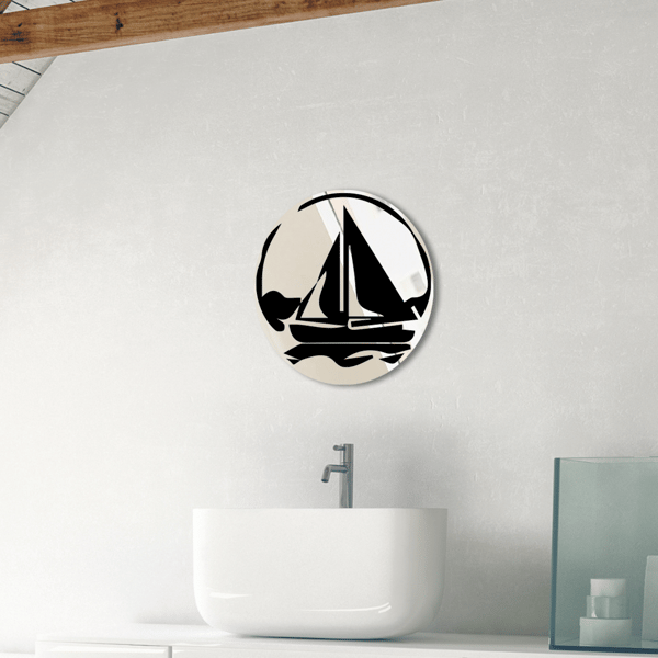 Boat Mirror Seaside Bathroom Acrylic Mirror Ocean Design Home Mirror Decor