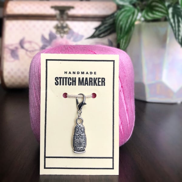 Matryoshka Stitch Marker, Progress Keeper, Russian Doll Charm
