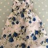 Aged 2-4 Smock style summer dress in  blue floral design cotton fabric  