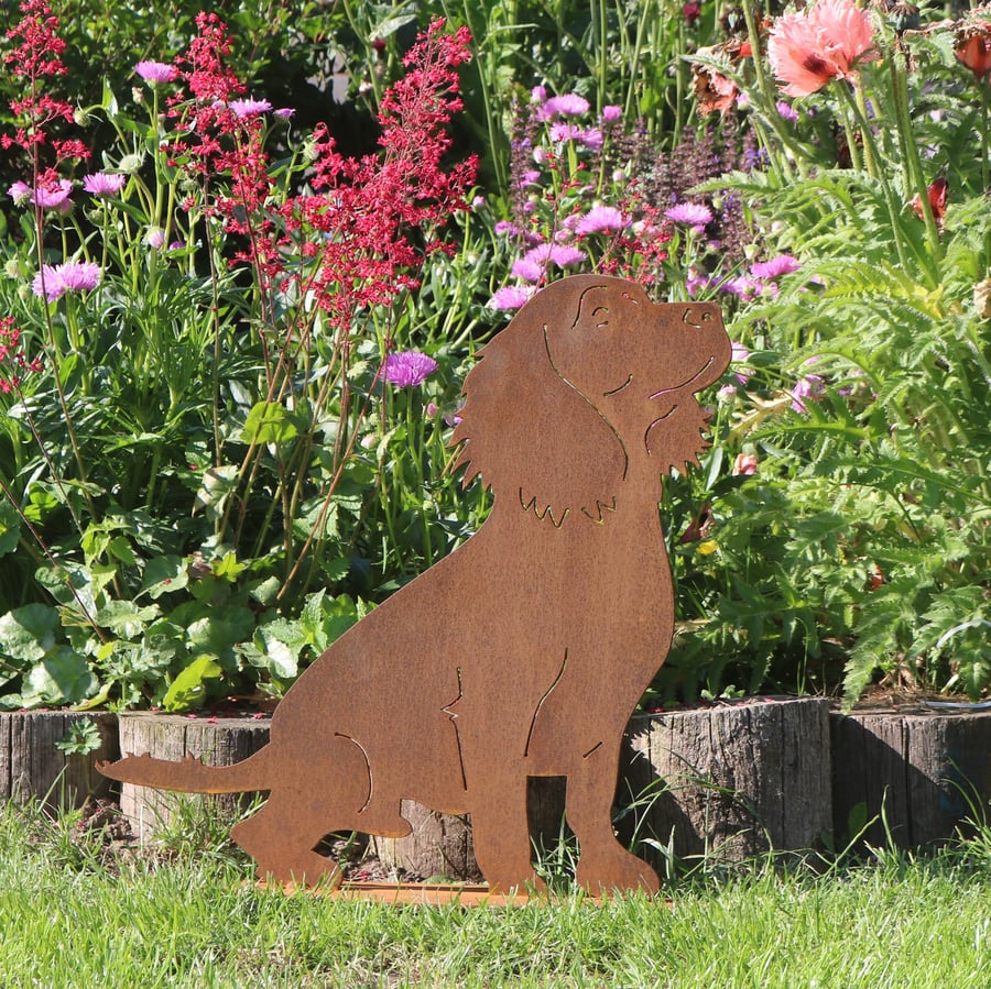 Rusty metal working cocker spaniel life size dog gift, cocker spaniel
