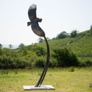 Flying Owl Large Bronze Resin Sculpture
