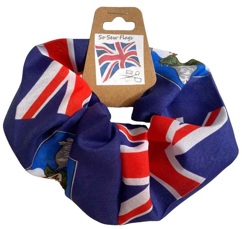 Falkland Islands Flag Hair Scrunchie Scrunchies Accessory Band Elastic