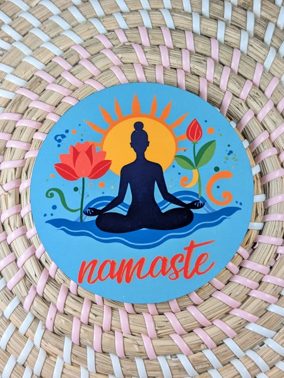 Namaste Yoga Coaster – Yoga Gift – Meditation & Mindfulness Coaster