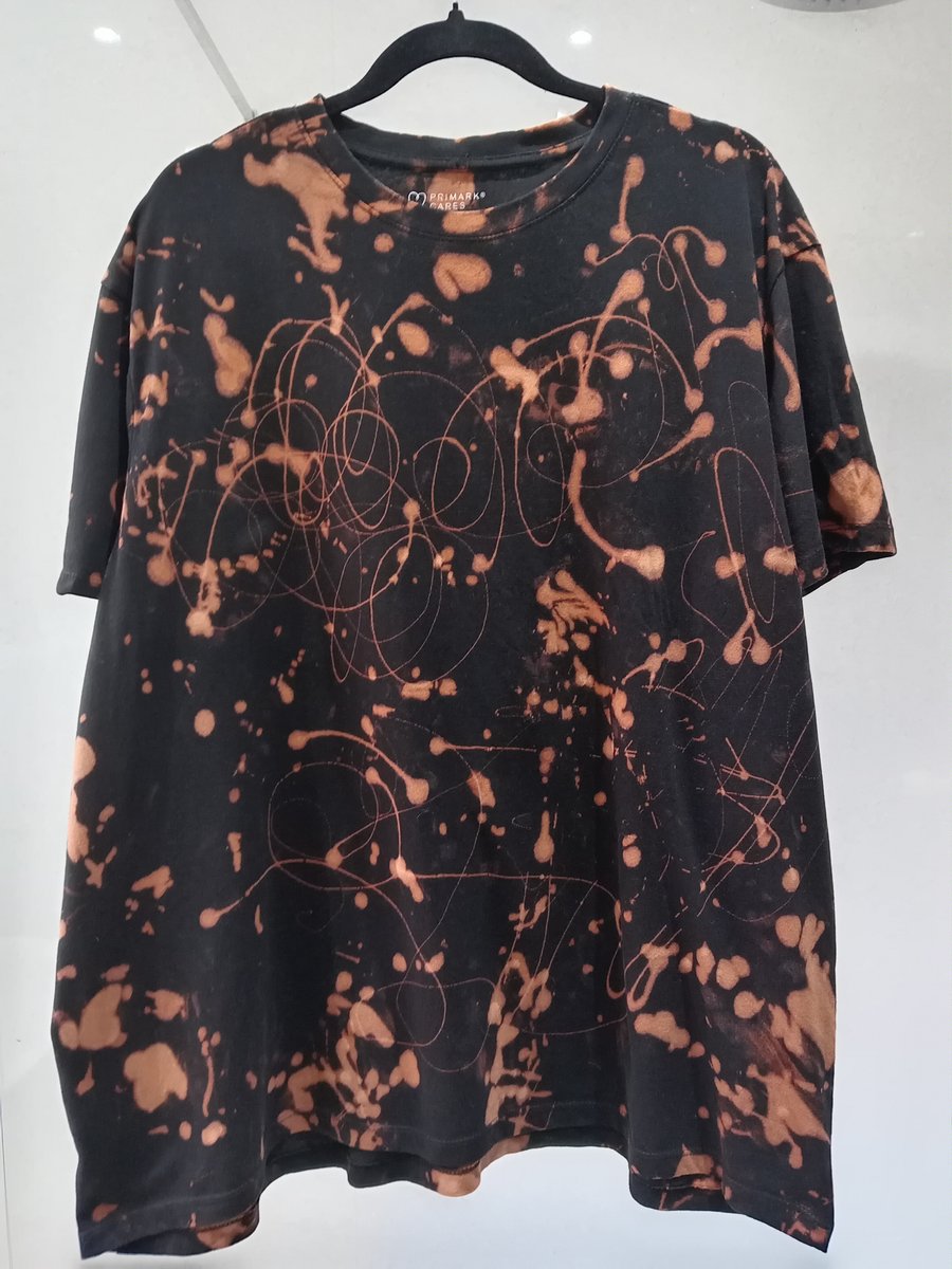 Unique Festival Unisex Reverse Tie Dye T-shirt Black Size XXXL