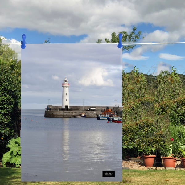 Tea Towel Donaghadee Lighthouse Reflection