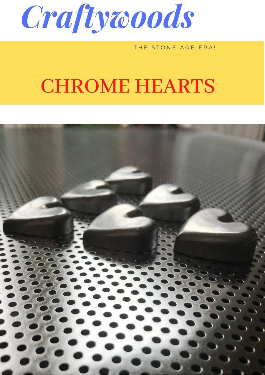 Chrome look Composite Stone Hearts
