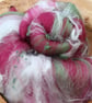 50g Linen & Old Rose Art Batt for Spinning & Felting - Image 2
