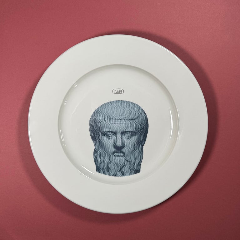 'Plato' plate featuring a front view of Plato.