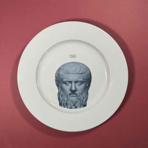 'Plato' plate featuring a front view of Plato.