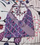 Handmade Crochet shoulder bag made from multicoloured purple wool. - Image 4