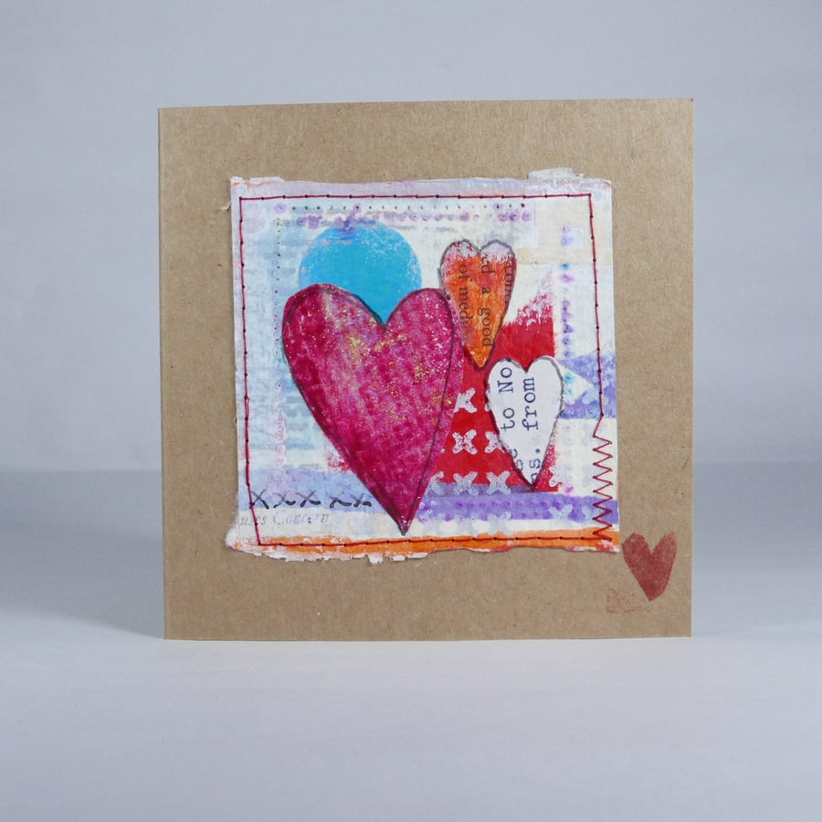 Love Heart Greeting Card hand crafted card