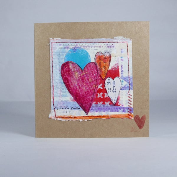 Love Heart Greeting Card hand crafted card