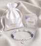 Guardian Angel Crystal Bracelet, Angelite & Amethyst, Personalised Gift - Image 4