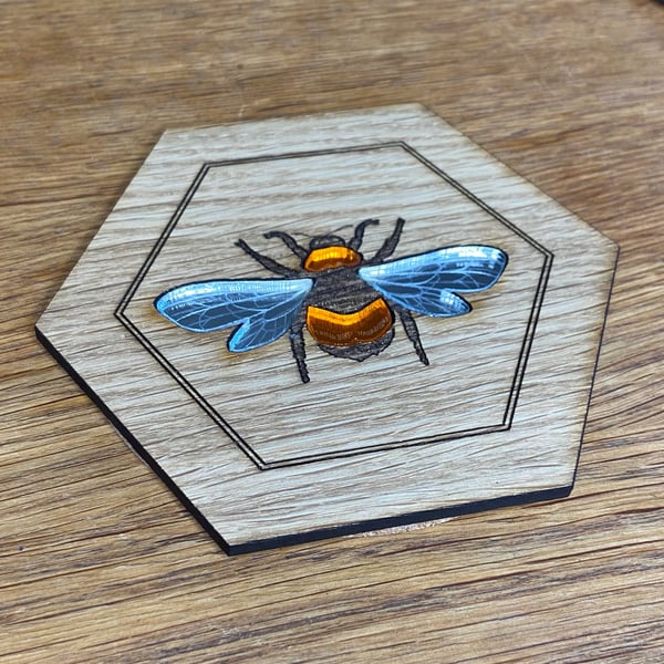 Hexagon Bee Coaster - Style 3