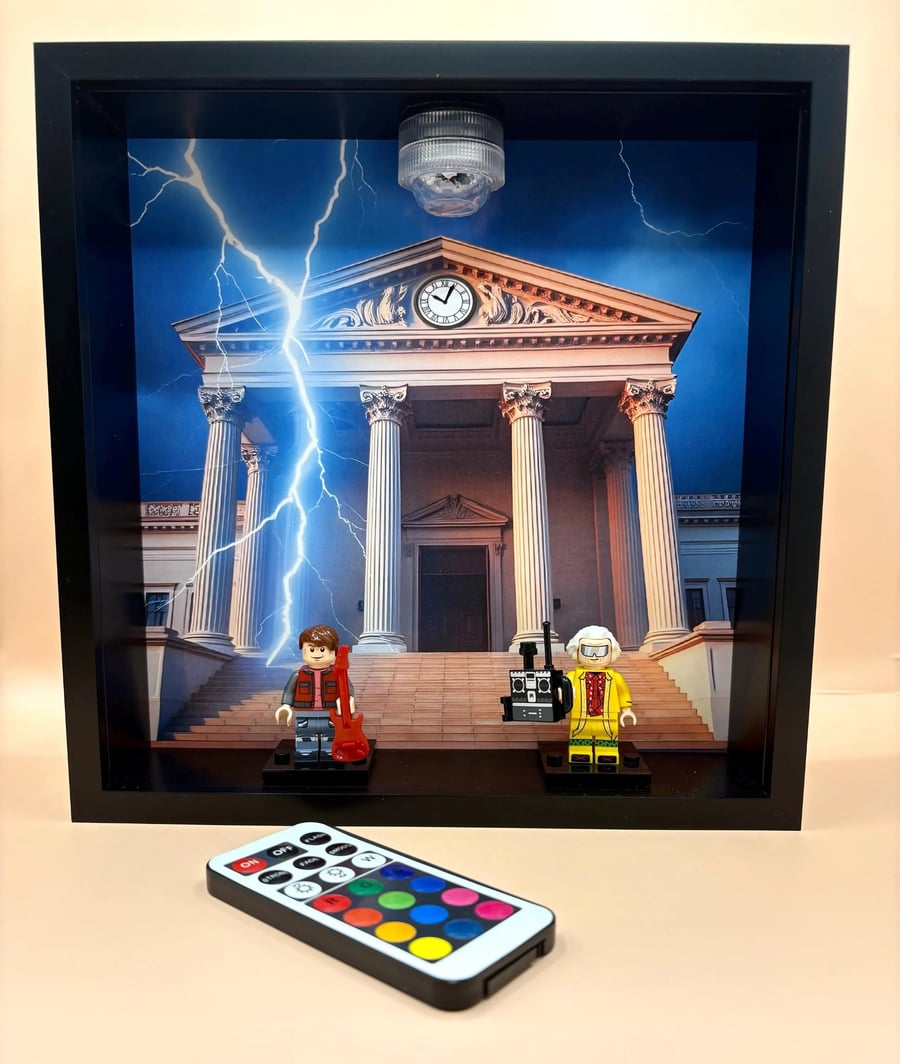 Back to the Future inspired Illuminated picture frame with remote control