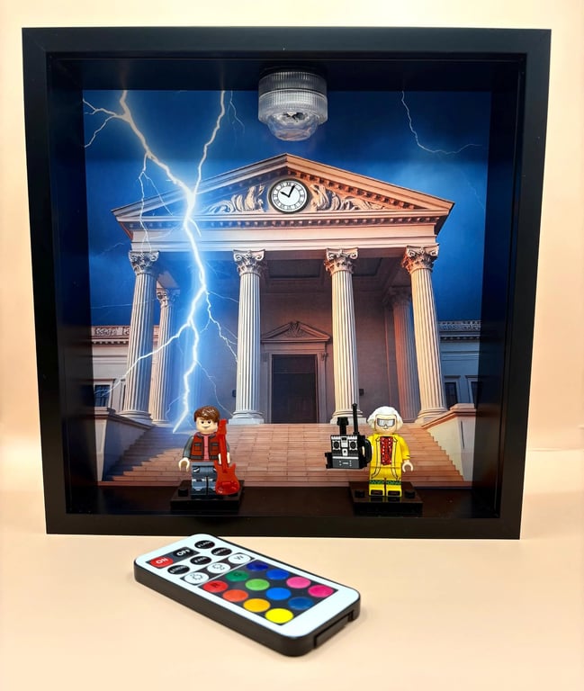 Back to the Future inspired Illuminated picture frame with remote control
