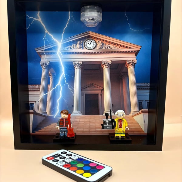 Back to the Future inspired Illuminated picture frame with remote control