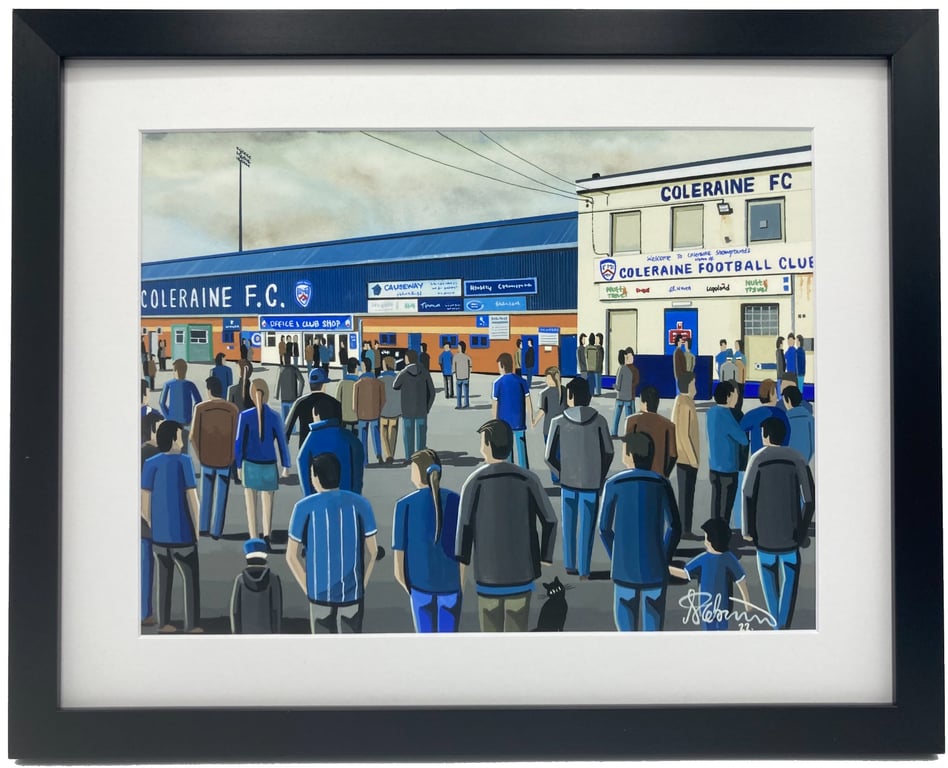 Coleraine, Framed & Unframed Art Print Football Club FC Showgrounds Stadium Gift