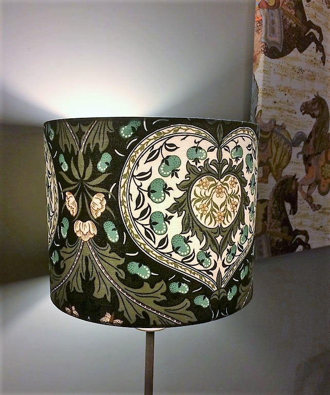 Art Nouveau Style 60s 70s AVALON vintage Bernard Wardle Fabric Lampshade 