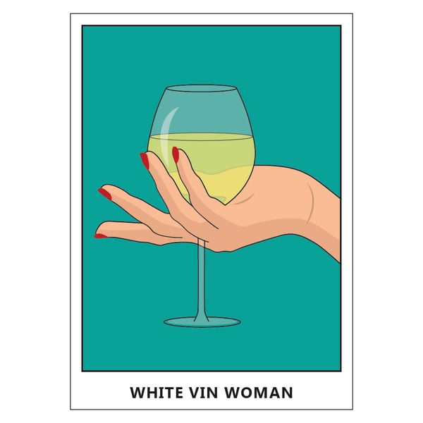White Vin Woman Postcard