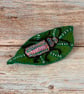 Needle-felt and Embroidery Beetle on a Leaf - Image 2