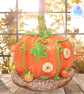 Pumpkin cottage clay fairy house. Fairy house. Pumpkin fairy house. - Image 2