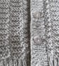 16" Patterned Round Neck Baby Cardigan (Light Grey) - Image 2