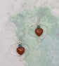 Silver plated spiral earrings with red jasper hearts and terra jasper stones - Image 4